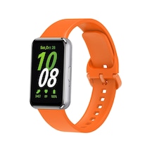 Samsung Galaxy Uyumlu Fit 3 Silikon Kordon Omsy Krd-110 Strap Kayış-turuncu