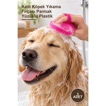 3 Adet Kedi Köpek Yıkama Fırçası Parmak Yüzüklü Plastik