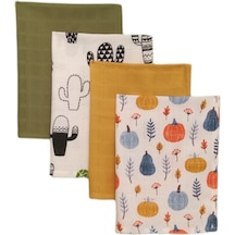 S-mall Bebek Müslin Omuz Ter Bezi 4'lü 40x30 CM Desert Çok Renkli