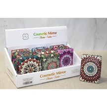 Taşlı El Aynası Dikdörtgen Kalın Alk3743 Altın