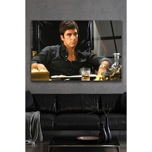 Tony Montana Cam Tablo Şık Duvar Tablosu Solmayan Canlı Renkler Mutfak Ve Yemek Alanı Ev Hediyesi Parlak Cam Yüzey Salon Ve Oturma Odası