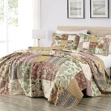 Delaney 3 Parça Çiçekli Yama İşi Önceden Yıkanmış%100 Pamuk Yorgan Seti, Size 7/8 Yaş