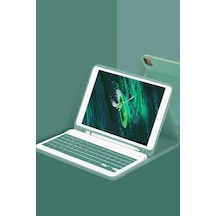 Apple İpad Pro 11 2022 Kılıf Kc01 Smart Klavyeli Tablet Kılıfı - Koyu Yeşil Diğer