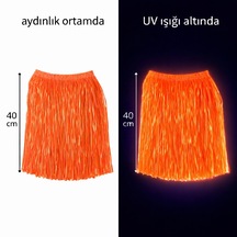 Neon Turuncu Hawaii Parti Eteği 40 Cm 5615