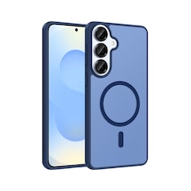 Samsung Uyumlu GalaxyS26 Plus Kılıf Magsafe Kamera Korumalı Mat Parmak İzi Tutmayan Celikaksesuar Mavi