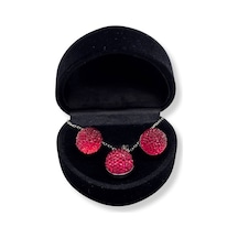 Oya Silver Cherry Işıltılı Gümüş Set&takım
