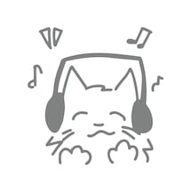 Müzik Dinleyen Kedi Sticker 17x17 Cm Gri