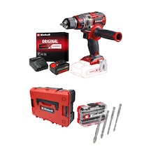 Einhell Profesyonel TP-CD 18/80 Li Bl Akülü Vidalama Seti 4AH Starter Kit 4 Parça XS-case Fayans Delici Uç Seti + Saklama Çantası Dahil