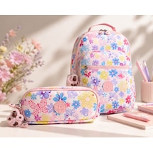Kipling Kız Çocuk Okul Çantası 2'li Set Çanta Ve Kalemlik Kpsetkpkı581660 - Çiçekli Çok Renkli