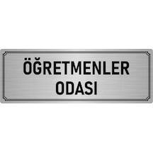 Metal Yönlendirme Levhası, Departman Kapı İsimliği Öğretmenler Odası 10x20 cm Gümüş Renk