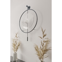 MetaQuartz Aksesuar (Büyük Boy-50*75 cm)  Antrasit Luxry Şefaf Cam Metal Dekoratif Saat Antrasit