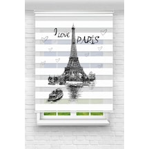 Perdeoutlet38 Baskılı Renkli Love Paris Dijital Baskılı Zebra Perde-cocuk Odası-stor Perde Model:pz-512 Çok Renkli