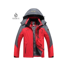 Erkekler İçin Gündelik Kapüşonlu Kalın Polar Ceket Kırmızı