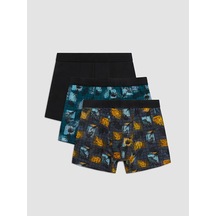 LC Waikiki Lc Waıkıkı Gri Pamuklu Esnek Erkek Boxer 3'lü