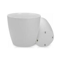 Beyaz Tekerlekli Saksı 48 Litre Büyük Saksı Geniş Hacimli Tekerlekli Saksı Beyaz 40 Cm Beyaz