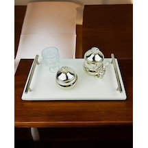 Tranquility Damat Kahve Fincan Tepsisi Gümüş Gümüş