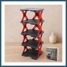 Bezos 5 Katlı Katlanabilir Akordeon Plastik Ayakkabılık 27x27 Cm Ob Çok Renkli
