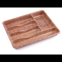 Ahşap Renk - 5 Bölmeli Çekmece İçi Kaşıklık 36x29cm 5468 Çok Renkli
