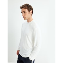 Koton Basic Sweatshirt Bisiklet Yaka Uzun Kollu Ekru 5wam70033ht Ekru