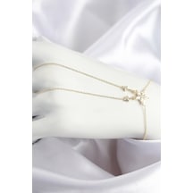 Pirinç Zirkon Taşlı Yıldız Model Gold Renk Şahmeran Standart