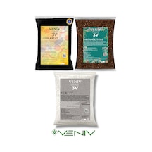 3v Bitki Ekim Seti- 2l Perlit-2l Torf Toprak + 1 Kg Köklendirici Leonardit- İnce Öğütülmüş 3