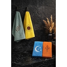 Aymila 4'lü Nakışlı Mutfak Ve El&yüz Havlu Seti 30x50 Cm Çok Renkli