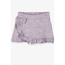 Breeze Kız Çocuk Etek Şort Fırfırlı Fiyonklu 1.5-5 Yaş, Gri Çok Renkli