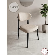 Evko Mobilya İnci Sandalye, Mutfak Salon Sandalyesi, 2 Adet Sandalye, Metal Sandalye, Yemek Sandalyesi, Otel Cafe Restoran Sandalyesi Krem