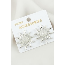 Güneş - 854 - Metal - Shophnrl - Küpe-gümüş Rengi