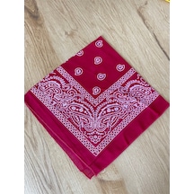 Pamuklu Klasik Desen Unisex 2li Bandana Seti Renkli Bandana Etnik Desenli A Kalite Bandana Koyu Bordo