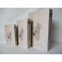 Lamedore London 3lu Kıtap Kutu Setı 33x22, 26x17, 21x13 Cm