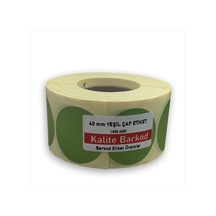 40 mm Yuvarlak yapışkanlı Etiket | Yeşil Renkli Yapışkanlı Etiket