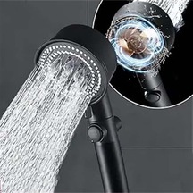 Starnewstore Rom 5 Fonksiyonlu Duş Başlığı - Turbo Fan Duş Başlığı - Siyah Romshp 1067323 Siyah