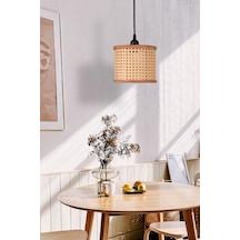 Istanbul Serisi Riva Hazeran Avize Sarkıt 19cm Ahşap