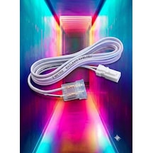 2 Metre 10 Mm 2 Pinli Tek Renk Smd Ve Cob Şerit Led Uzatma Voltaj Güç Kablosu