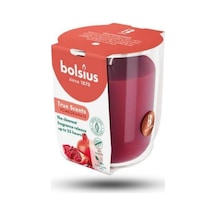 Nar Kokulu Bardakta Mum - Vegan & Doğal & Saf Koku Özlü -palmiye Yağı İçermez - 25 Saat Yanma Süresi - Kırmızı Renkte - 80mm/73mm