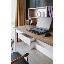Çakıl Mdf Çekmeceli Kitaplıklı Çalışma Masası 120x60x120cm 001