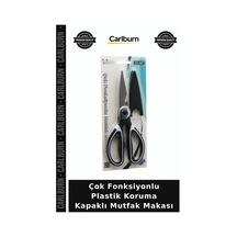 Özel Üretim Pratik Ergonomik Kesici Mutfak Makası - Çok Fonksiyonlu - Plastik Koruma Kapaklı