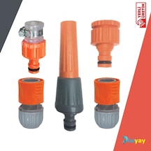 Plasyay Ayarlı Fıskiye Ve Otomatik Hortum Bağlantı 5 Li Set Gr