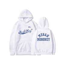 Tarzsokak Beyaz Unisex Megan Moroney Am Ben Tamam Albüm Baskı Hooded Deras Kapşonlu