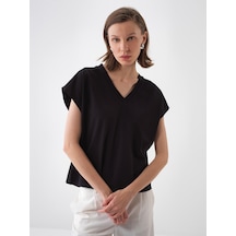 Xint Siyah Pamuk Dokulu Regular Fit Tişört 602469