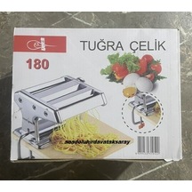 Tuğra Çelik Erişte Çekme Makinası 3 Farklı Çeşit Erişte Makarna Makinası 180mm Krom