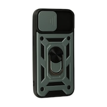 iPhone Uyumlu 14 Kılıf Pars Lens Yüzüklü Silikon - Yeşil Çok Renkli
