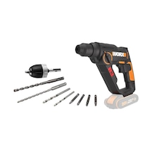 Worx WX390.9 20V 1.2J Profesyonel SDS-Plus Pnömatik Şarjlı Matkap + 8 Adet Uç + Mandren (Akü Dahil Değildir)