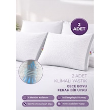 2 Adet Klimalı Silikon Yastık - Daycool Serisi - 2 X 800 Gram Klimalı Kapitone Silikon Yastık Beyaz