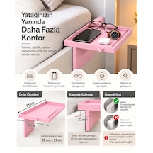 Yatak Yanı Pratik Raf Pembe