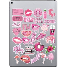 Pink Aesthetic Temalı Laptop, Tablet, Telefon Sticker Seti Diğer