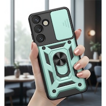Samsung Galaxy S26 Plus İçin Uyumlu Sürgülü Korumalı Yüzüklü Standlı Magnetic Tpu Tank Kapak
