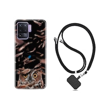 Oppo Reno 5 Lite Kılıf Boyun Askılı Green Prizma 1347 Siyah