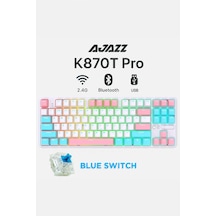 K870t Pro 3 Modlu Hot-swap Rgb, Mekanik Klavye - Beyaz